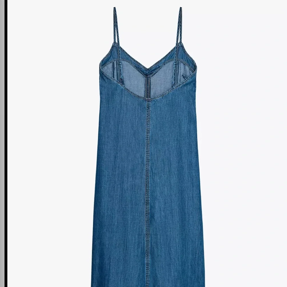 Zara Denim Strappy Midi Dress NWT - Picture 6 of 11